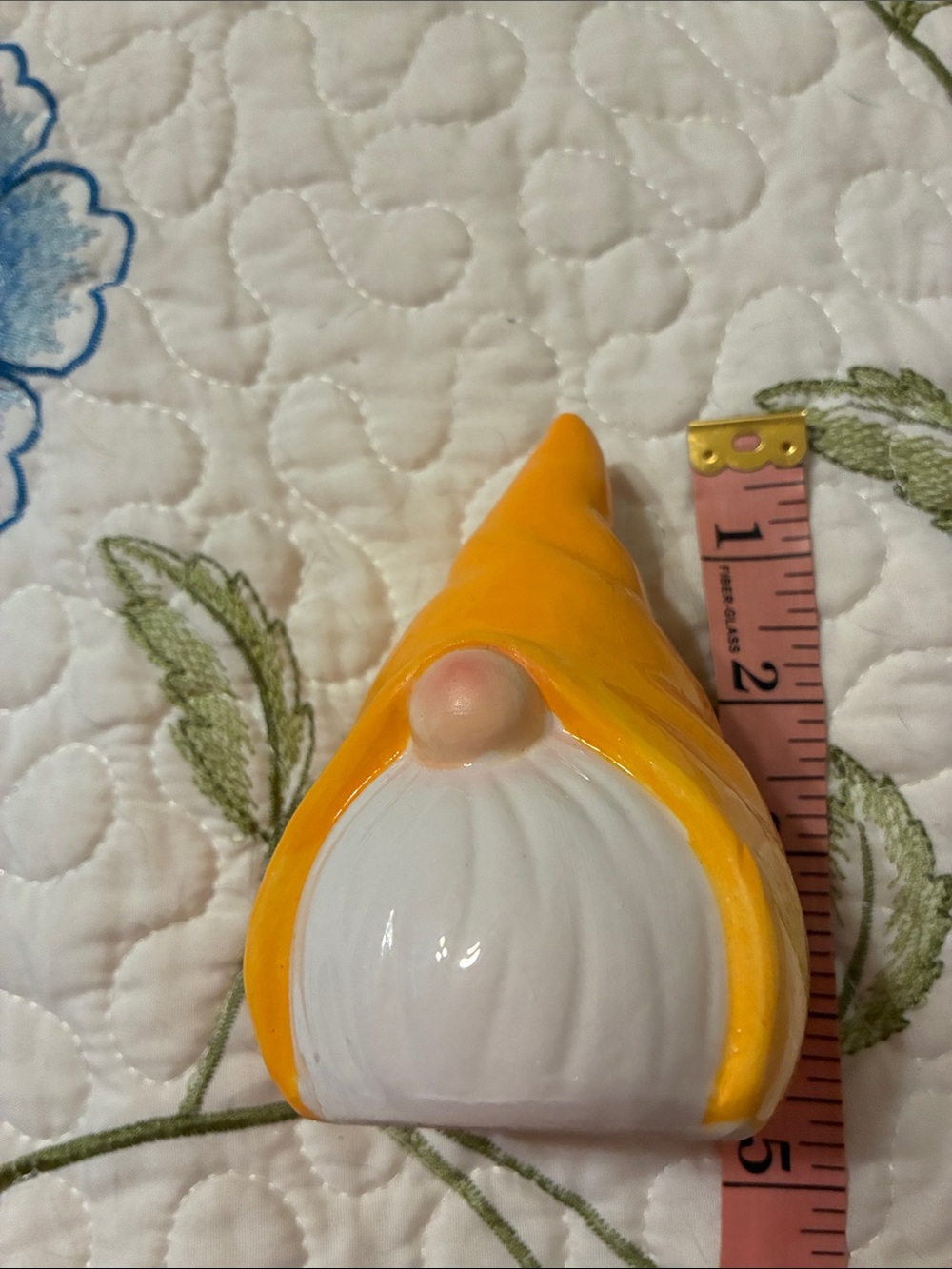 Small Yellow Ceramic Gnome Figurine - Picture 8 of 9